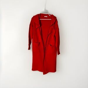 Vintage‎ Fredrick's of Hollywood Cardigan Womens Large Red Tunic Sweater Long